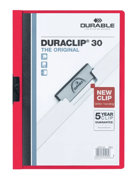 Klemmap Durable 220003, A4 30 pagina's; rood