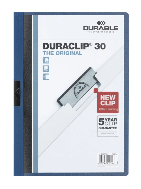 Klemmap Durable 220007, A4 30 pagina's donkerblauw