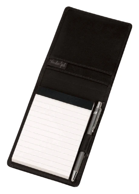 Schrijfmap van der Spek 216 A7 Buffelleer met pen zwart