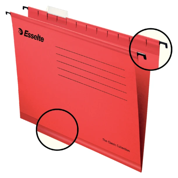 Hangmap Esselte Classic folio V-bodem rood; doos 25 stuks