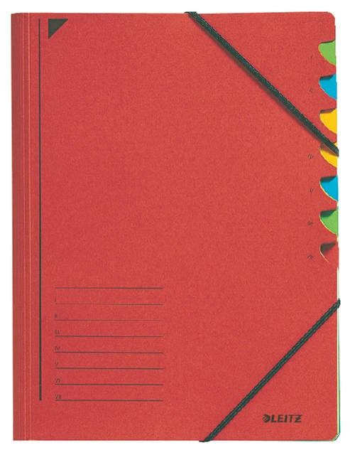 Voorsorteermap 7 vaks Leitz 3907 rood