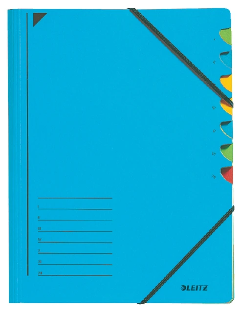 Voorsorteermap 7 vaks Leitz 3907 blauw