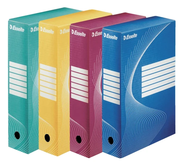 Archiefdoos Esselte Boxycolor 80mm 250x352mm Rood