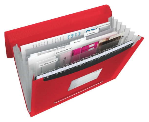 Sorteermap Leitz 6240 Vivida PP 6-vaks rood