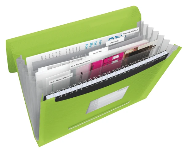 Sorteermap Leitz 6240 Vivida PP 6-vaks groen