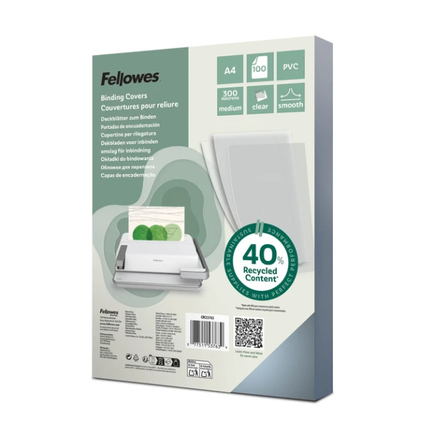 Voorblad Fellowes A4 Pvc 300micron Transparant