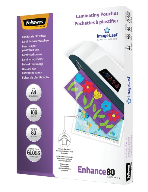 Lamineerhoes Fellowes A4, 80mic. pak a 100