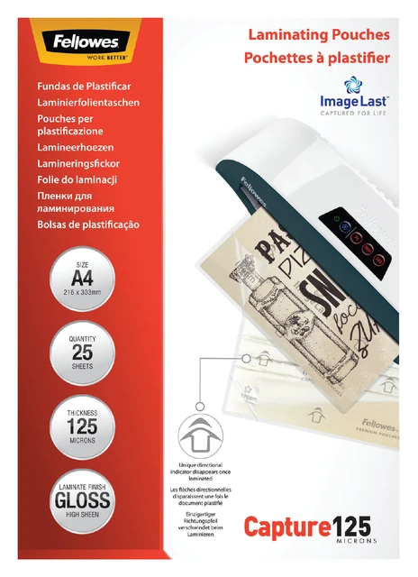 Lamineerhoes Fellowes A4 125micr; ds 25st