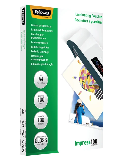 Lamineerhoes Fellowes A4 2x100micron à 100