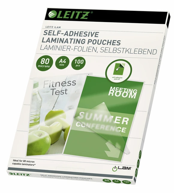 Lamineerhoes Leitz A4 Zelfklevend 2x80micron Eva