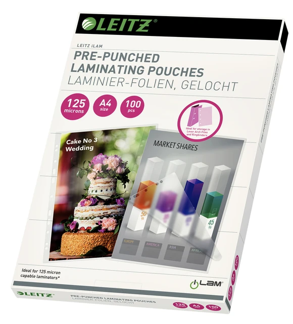 Lamineerhoes Leitz A4 Perforatieband 2x125micron E
