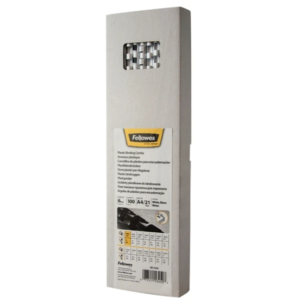 Bindrug Fellowes 6mm 21rings A4 Wit