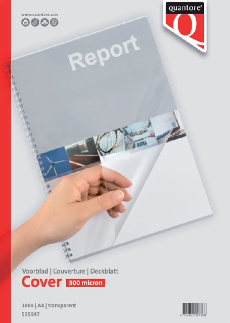 Voorblad Quantore A4 0.30mm transparant, 100 vel