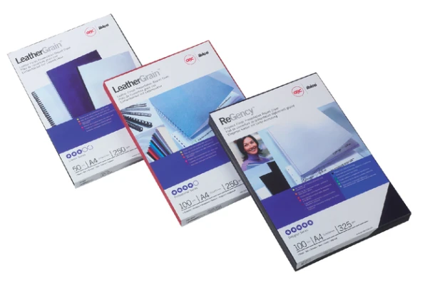 Voorblad GBC A4 lederlook groen 100stuks