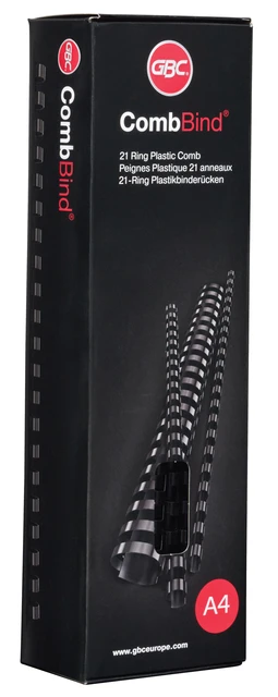 Bindrug GBC 8mm 21rings A4 zwart 100 stuks
