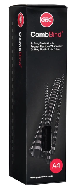 Bindrug GBC 21-rings 10mm zwart; doos 100st