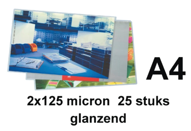 Lamineerhoes GBC A4 125micron glans, pak 25 stuks