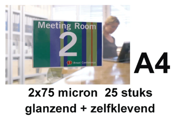 Lamineerhoes GBC A4 zelfklevend 2x75micron pak 25 stuks