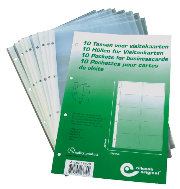 Visitekaartentassen Rillstab 18670 4-gaats voor album 18640 pak 10 stuks