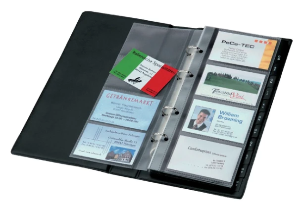 Visitekaartenringband Sigel VZ300 voor 200 kaarten zwart