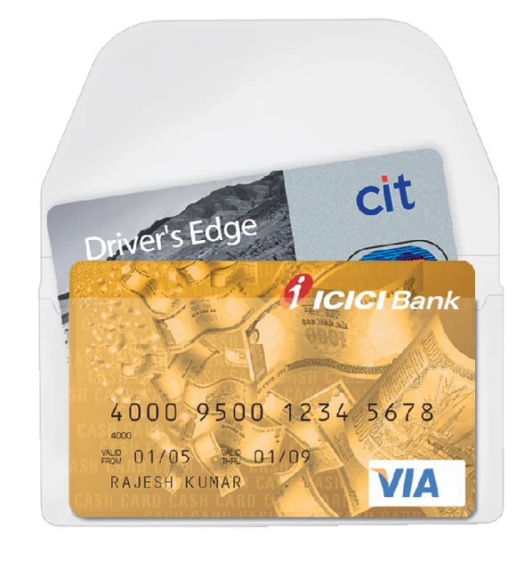 Visitekaarttas 3l 6825-10 105x60mm Zelfkl +Klep