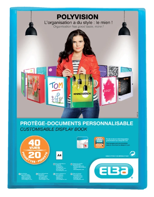 Showalbum Elba A4 Polyvision 20tas Blauw