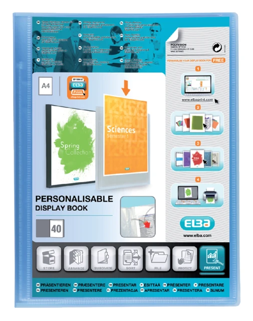 Showalbum Elba A4 Polyvision 40tas Blauw