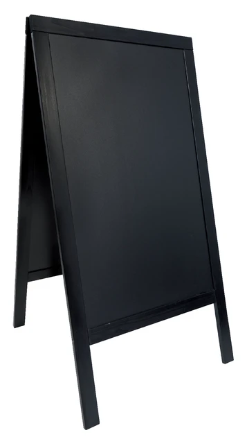 Stoepbord Securit 700x1250x40mm zwart hout