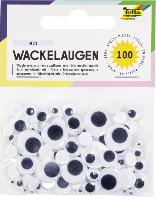 Wiebelogen (Wackelaugen) Folia Wit Assorti