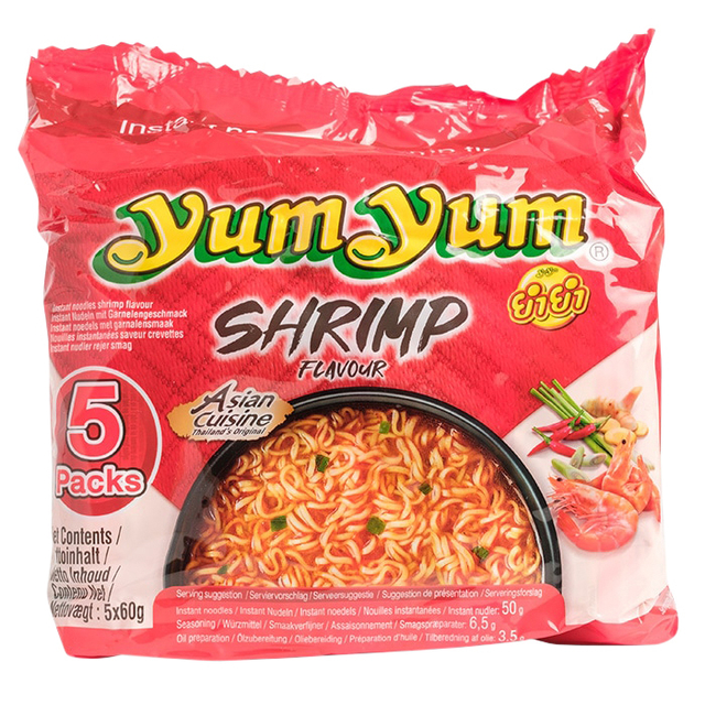 Noodles Yum Yum Garnaal Bami 5pack 5x60gr