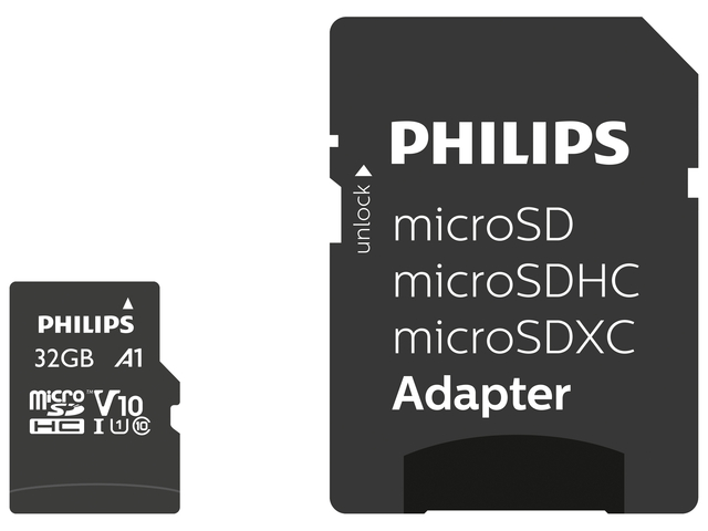 Geheugenkaart Philips Micro Sdhc 32gb Incl. Adapt