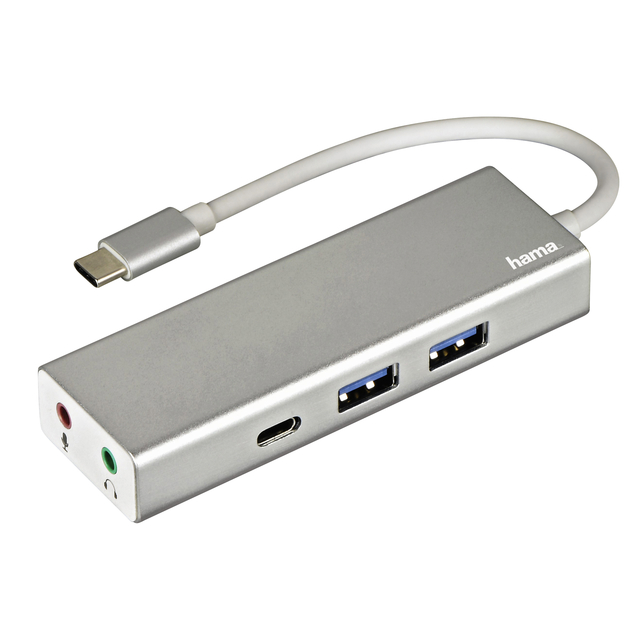 Hub Hama Usb-C 3.1 1:3 Audio Alu