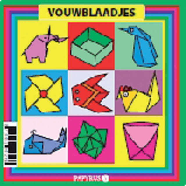 Vouwblaadjes vierkant 16x16cm 65gr. assorti
