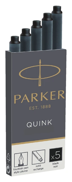 Inktpatronen Parker zwart; doosje a 5 stuks