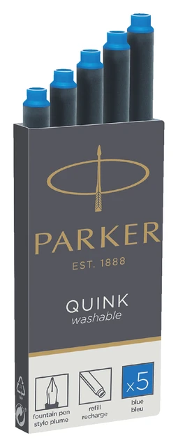 Inktpatronen Parker royal uitwasbaar blue; ds 5st