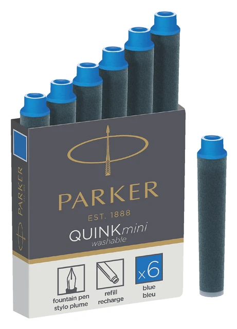Inktpatroon Parker Quink mini tbv Parker esprit koningsblauw pak à 6st