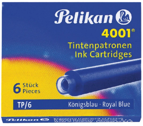Inktpatronen Pelikan TP6 koningsblauw; ds 6st