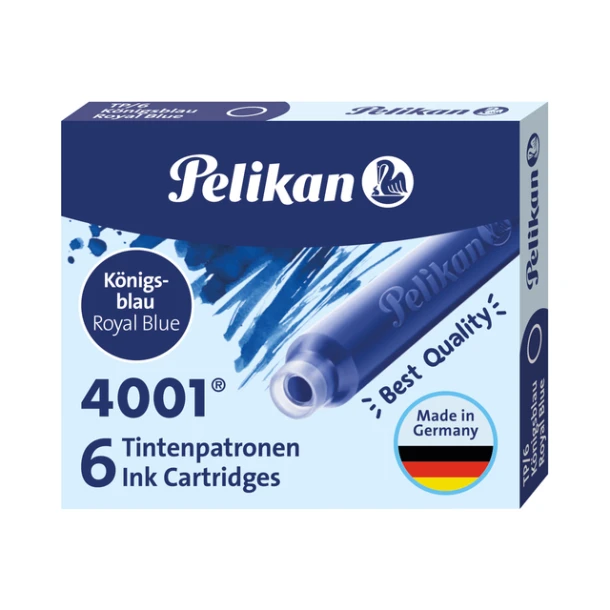 Inktpatronen Pelikan TP6 koningsblauw; ds 6st