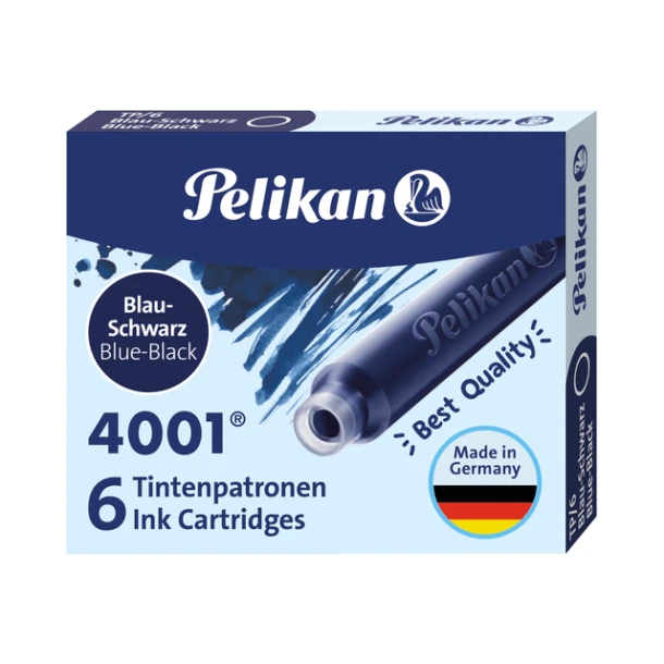 Inktpatronen Pelikan TP6 blauw/zwart; dsj 6st