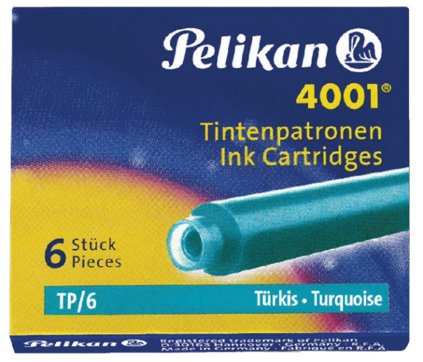 Inktpatronen Pelikan TP6 turquoise; dsj a 6st