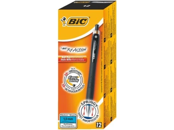 Balpen Bic Reaction zwart medium