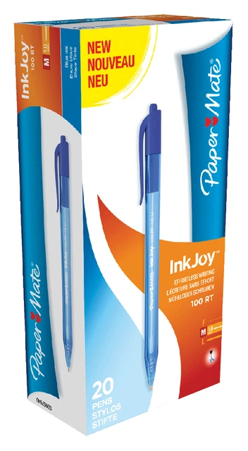 Balpen Papermate Inkjoy 100 Rt Medium Blauw