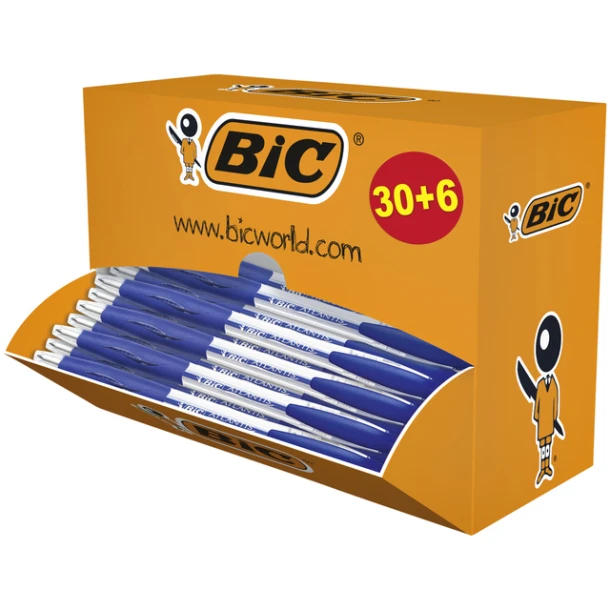 Balpen Bic Atlantis Classic blauw ds 30+ 6 gratis