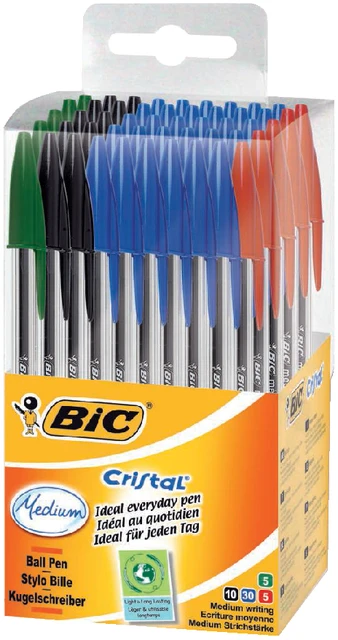 Balpen Bic Cristal medium assorti in tubo verpakking