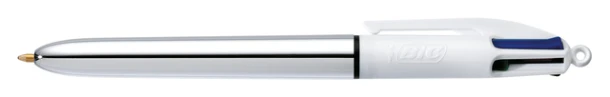Balpen Bic 4kleuren shine medium zilver