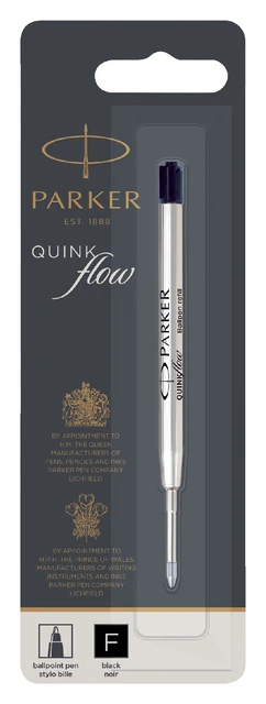 Balpenvulling Parker Quinkflow zwart fijn blister