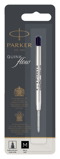 Balpenvulling Parker Quinkflow zwart medium bliste