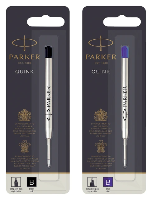 Balpenvulling Parker Quink zwart breed op blister