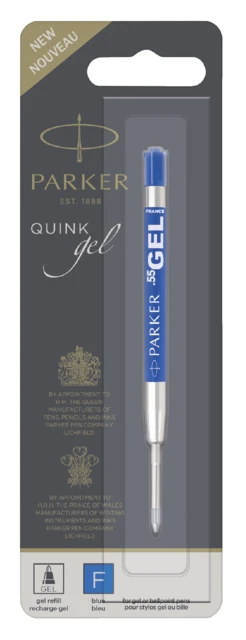Balpenvulling gel Parker F blauw