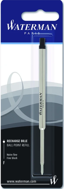 Balpenvulling Waterman zwart fijn op blister